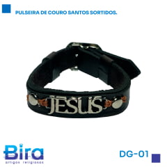 Bira Artigos Religiosos - PULSEIRA DE COURO SANTOS SORTIDOS CÓD.: DG-01