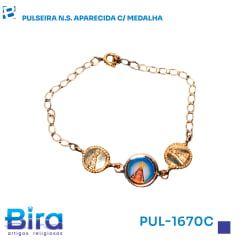 Pulseira Folheada N. Sra. Aparecida - Cód. PUL-1670C Pulseira Folheada N. Sra. Aparecida - Cód. PUL-1670C