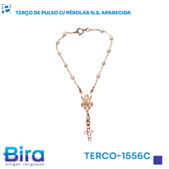 Pulseira Folheada N. Sra. das Graças Com Pérolas - Cód. TERCO-1556C Pulseira Folheada N. Sra. das Graças Com Pérolas - Cód. TERCO-1556C