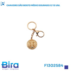 CHAVEIRO SÃO BENTO MEDIO DOURADO C/ 12 UNI CHAVEIRO SÃO BENTO MEDIO DOURADO C/ 12 UNI