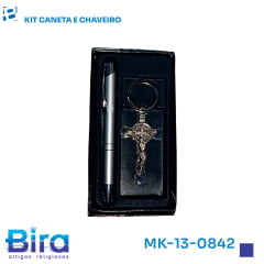 Kit Chaveiro Crucifixo de São Bento e Caneta - Cód. MK-13-0842 Kit Chaveiro Crucifixo de São Bento e Caneta - Cód. MK-13-0842