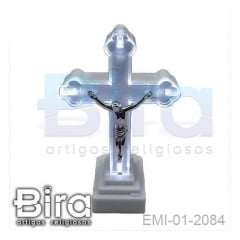 Crucifixo de Plástico Com Led - 10cm - Cód. EMI-01-2084