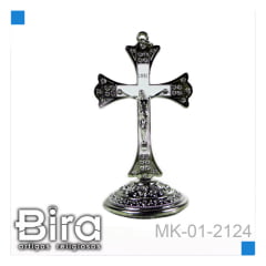 Bira Artigos Religiosos - CRUCIFIXO METAL  DE MESA  C/P  ST - 10CM - MK-01-2124