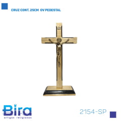 Bira Artigos Religiosos - CRUZ CONT. 25CM  OV PEDESTAL - Cód . 2154-SP