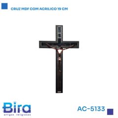 Bira Artigos Religiosos - CRUZ MDF COM ACRILICO 19CM  Cód.: AC-5133