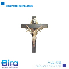 Bira Artigos Religiosos - CRUZ PAREDE RUSTICA 35X25 Cod. ALE-09