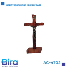 Bira Artigos Religiosos - CRUZ TRABALHADA 19CM COM BASE  Cód.: AC-4702