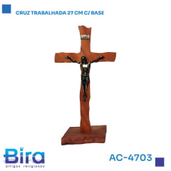 Bira Artigos Religiosos - CRUZ TRABALHADA 27CM COM BASE  Cód.: AC-4703
