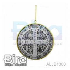 Medalhão de Parede São Bento em Resina - 16cm - Cód. ALJB1300