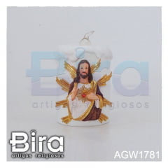 Vela Artificial em Resina Sagrado Coração de Jesus - 11cm - Cód. AGW1781