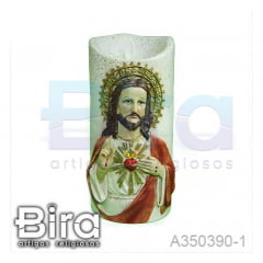 vela artificial resina sagrado coracao jesus