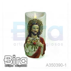vela artificial resina sagrado coracao jesus