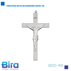 Bira Artigos Religiosos - CRUCIFIXO DE PO DE MARMORE 30X18  CM CÓD.: BDD-49