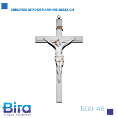 Bira Artigos Religiosos - CRUCIFIXO DE PO DE MARMORE 38X22  CM CÓD.: BDD-48