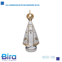 Bira Artigos Religiosos - N.S. APARECIDA DE PO DE MARMORE 30 CM CÓD.: BDD-38