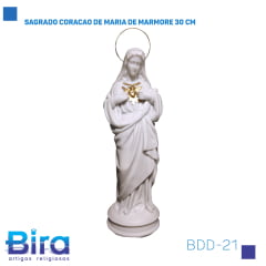 SAGRADO CORACAO DE MARIA DE MARMORE 30 CM Cód.: BDD-21