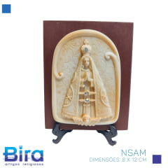 QUADRO EM MADEIRA NOSSA SENHORA APARECIDA - 12CM - CÓD. NSAM