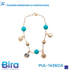 PULSEIRA APARECIDA C/ CONTAS AZUIS - Cód.: PUL-1436CA PULSEIRA APARECIDA C/ CONTAS AZUIS - Cód.: PUL-1436CA