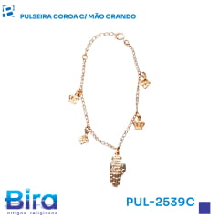PULSEIRA COROA C/ MÃO ORANDO - Cód.: PUL-2539C PULSEIRA COROA C/ MÃO ORANDO - Cód.: PUL-2539C