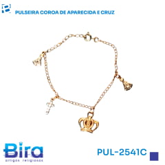 PULSEIRA COROA DE APARECIDA E CRUZ - Cód.: PUL-2541C PULSEIRA COROA DE APARECIDA E CRUZ - Cód.: PUL-2541C