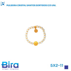 PULSEIRA CRISTAL SANTOS E CORES SORTIDA C/3UN