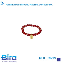 PULSEIRA DE CRISTAL OU MADEIRA COR SORTIDA
