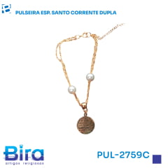 PULSEIRA ESP. SANTO CORRENTE DUPLA - Cód.: PUL-2759C PULSEIRA ESP. SANTO CORRENTE DUPLA - Cód.: PUL-2759C