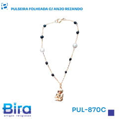 Pulseira Folheada Com Pérola Anjo da Guarda - Cód. PUL-870C