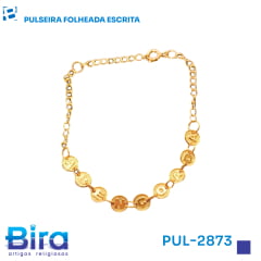 PULSEIRA FOLHEADA ESCRITA "ABENÇOADA" - Cód.: PUL-2873 PULSEIRA FOLHEADA ESCRITA "ABENÇOADA" - Cód.: PUL-2873