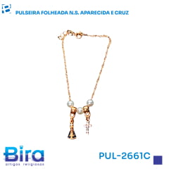 PULSEIRA FOLHEADA N.S. APARECIDA E CRUZ - Cód.: PUL-2661C PULSEIRA FOLHEADA N.S. APARECIDA E CRUZ - Cód.: PUL-2661C