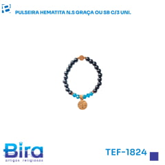 Bira Artigos Religiosos - PULSEIRA HEMATITA  N.S GRAÇA OU SB C/UNI 3