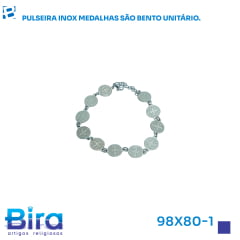 PULSEIRA INOX MEDALHAS  SAO BENTO UNI