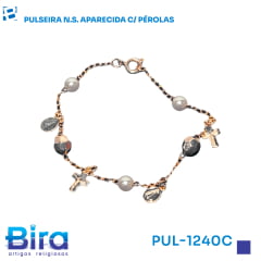 PULSEIRA N.S. APARECIDA C/ PÉROLAS - Cód.: PUL-1240C PULSEIRA N.S. APARECIDA C/ PÉROLAS - Cód.: PUL-1240C