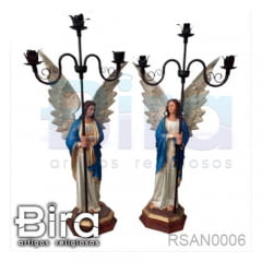 anjo, candelabro, resina