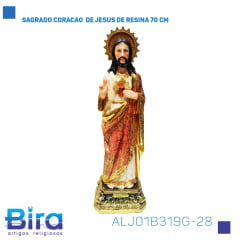 SAGRADO CORACAO  DE JESUS DE RESINA 70 CM CÓD.: ALJ01B319G-28