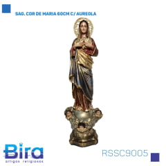 Bira Artigos Religiosos - SAG. COR DE MARIA 60CM C/ AUREOLA Cód. RSSC9005