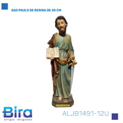 Bira Artigos Religiosos - SAO PAULO DE RESINA DE   30 CM CÓD.: ALJB1491-12U