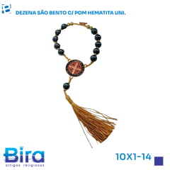 DEZENA SAO BENTO C/ POM HEMATITA UNI