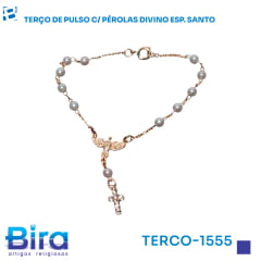 TERÇO DE PULSO C/ PÉROLAS DIVINO ESP. SANTO - Cód.: TERCO-1555
