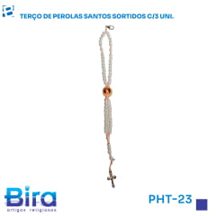 Bira Artigos Religiosos - TERCO DE PULSO PEROLA SANTOS SORTIDOS C/3 UN