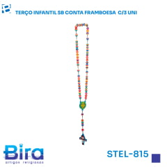 TERÇO INFANTIL SB CONTA FRAMBOESA  C/3 UNI