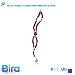 TERÇO PULSO RESINADO MADEIRA C/ 3 UNI. TERÇO PULSO RESINADO MADEIRA C/ 3 UNI.
